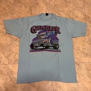 Vintage 90’s Gambler Midget Car Racing Tshirt XXL 2XL Coors Light Beer Blue
